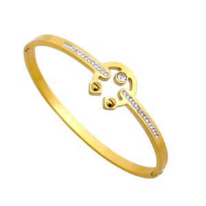 Gold-Toned Geometric Crystal Bracelet