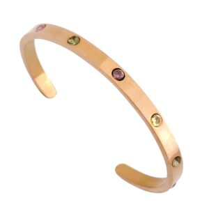 Gold-Toned Multicolour Crystal Cuff Bracelet